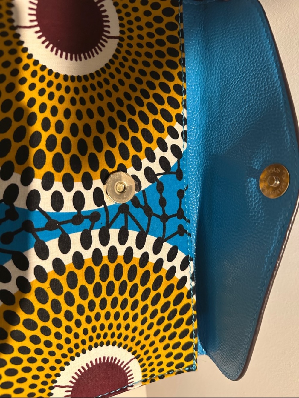 Blue and Yellow Ankara Patterned Envelope Clutch - Picture 2 of 5